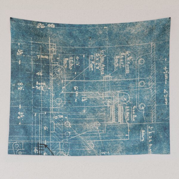 Item preview, Vintage Blueprint Technical Drawing designed and sold by OneWorldLove.