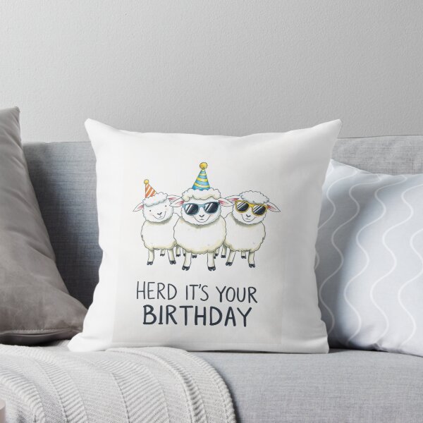 Item preview, Herd It's Your Birthday cute kawaii meme gift balloons cow sheep designed and sold by CheeseBlueprint.