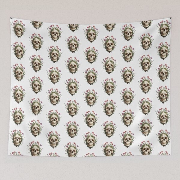 Item preview, Bones & Blooms – Gothic Floral Skull Illustration designed and sold by modishwelt.