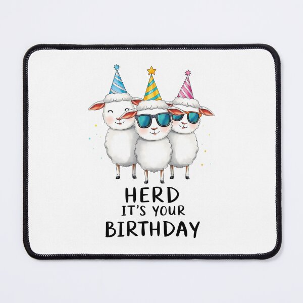 Item preview, Herd It's Your Birthday cute kawaii meme gift balloons cow sheep designed and sold by CheeseBlueprint.