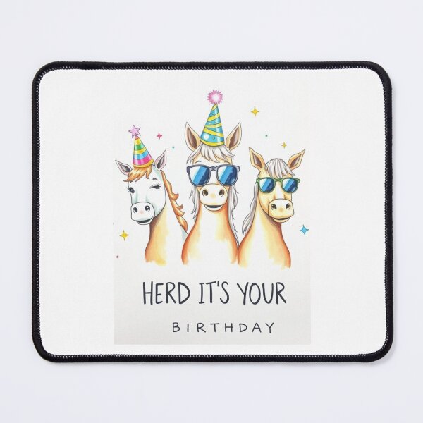 Item preview, Herd It's Your Birthday cute kawaii meme gift balloons cow horse designed and sold by CheeseBlueprint.