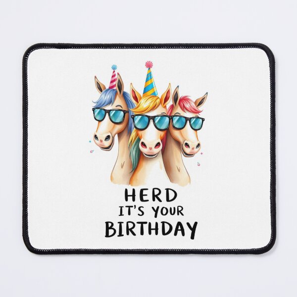 Item preview, Herd It's Your Birthday cute kawaii meme gift balloons cow horse designed and sold by CheeseBlueprint.