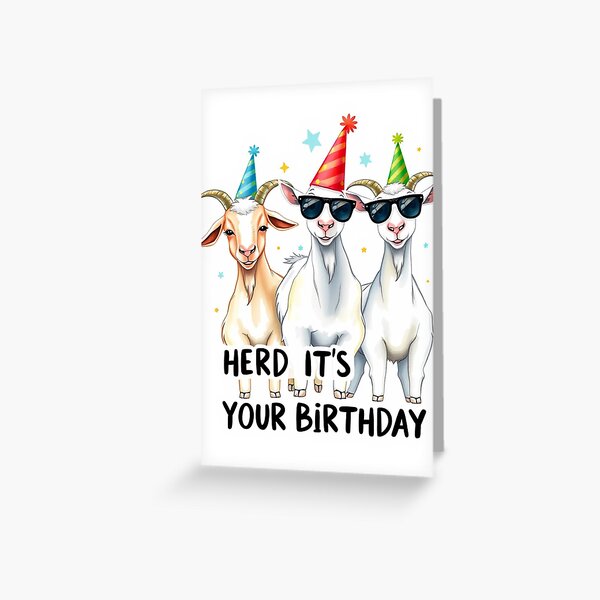 Item preview, Herd It's Your Birthday cute kawaii meme gift balloons cow goat designed and sold by CheeseBlueprint.