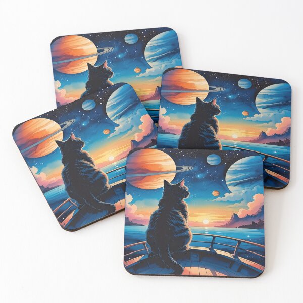 Item preview, Stargazing Cat on the Water Artscape designed and sold by EschatonGarden.