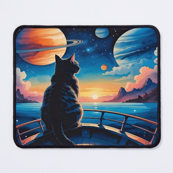 Item preview, Stargazing Cat on the Water Artscape designed and sold by EschatonGarden.