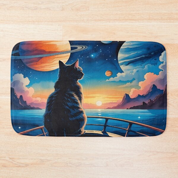 Item preview, Stargazing Cat on the Water Artscape designed and sold by EschatonGarden.