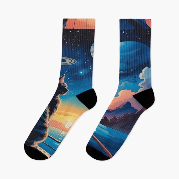Item preview, Stargazing Cat on the Water Artscape designed and sold by EschatonGarden.
