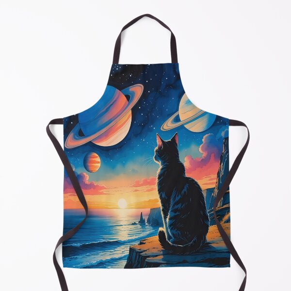 Item preview, Stargazing Cat Sea Cliff Sunrise on Alien World Artscape designed and sold by EschatonGarden.