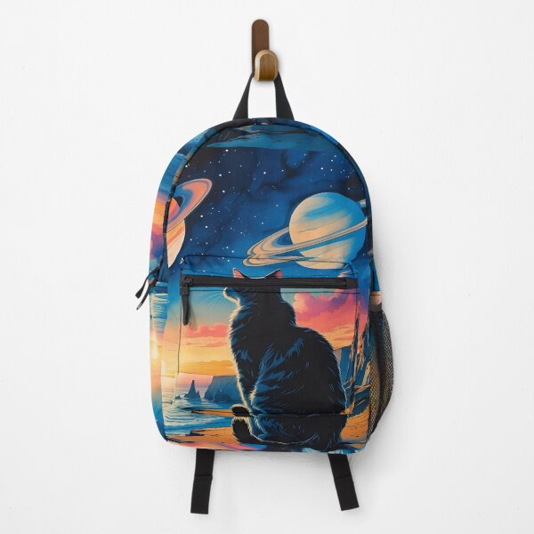 Item preview, Stargazing Cat Sea Cliff Sunrise on Alien World Artscape designed and sold by EschatonGarden.