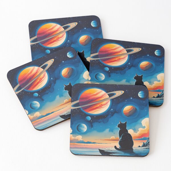 Item preview, Stargazing Cat on Alien World Artscape designed and sold by EschatonGarden.
