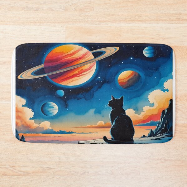 Item preview, Stargazing Cat on Alien World Artscape designed and sold by EschatonGarden.