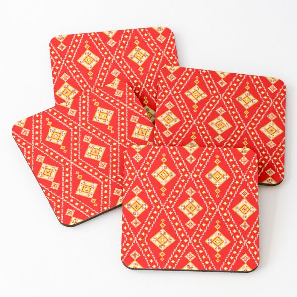 Item preview, Vermilion & Goldenrod Greek Key Ethnic Seamless Pattern designed and sold by Khwanchai.