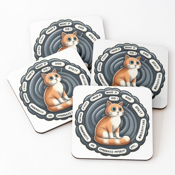 Item preview, Anxious Cat – Swirl of Thoughts designed and sold by Dooodloo.