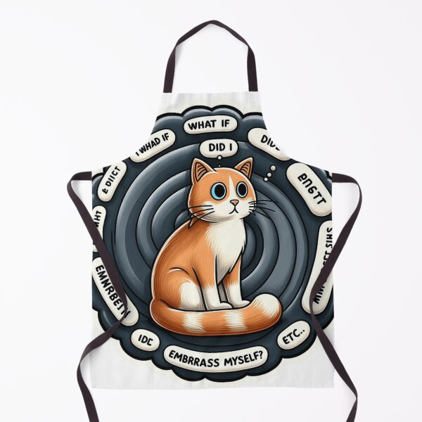 Item preview, Anxious Cat – Swirl of Thoughts designed and sold by Dooodloo.