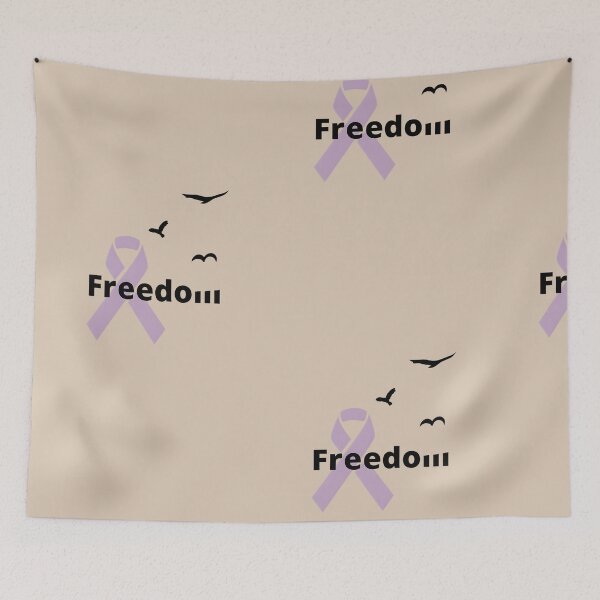 Item preview, Freedom – Purple Ribbon & Birds Empowerment Design designed and sold by Quiet Power Co..