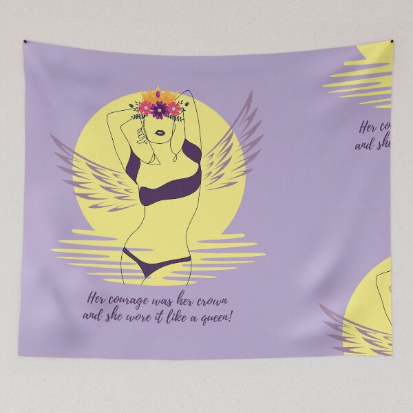 Item preview, Empowered Woman Art – Atticus Quote “Her Courage Was Her Crown” – Narcissistic Abuse Survivor Print designed and sold by Quiet Power Co..