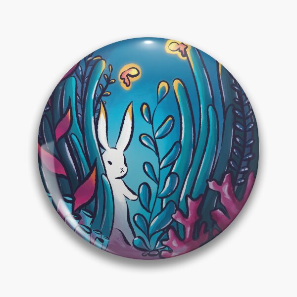 Item preview, Follow - Bunny following fishes underwater designed and sold by Whimsical Wenli.