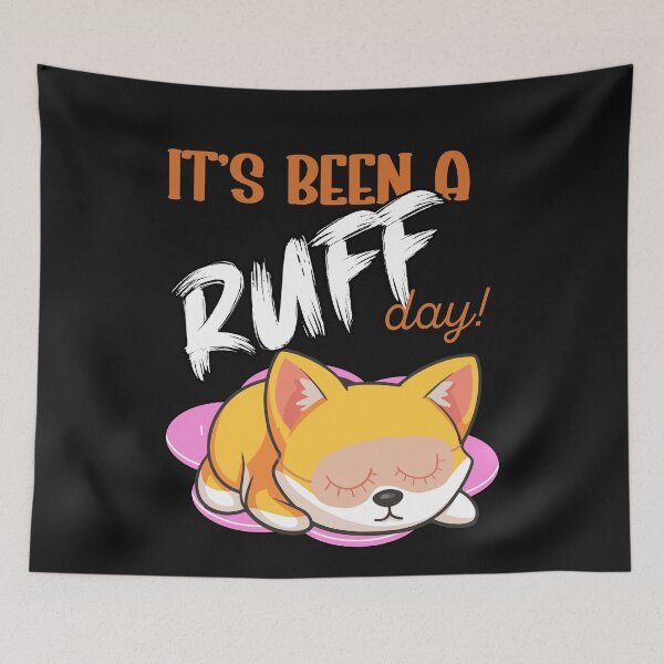 Item preview, “It’s Been a Ruff Day” – Dog with Sleep Mask designed and sold by BerryMint.