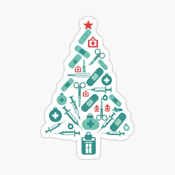 Aperçu de l'œuvre Infirmière de l'arbre de Noël - Soins médicaux pour les fêtes créée et vendue par FlashCraft Design.