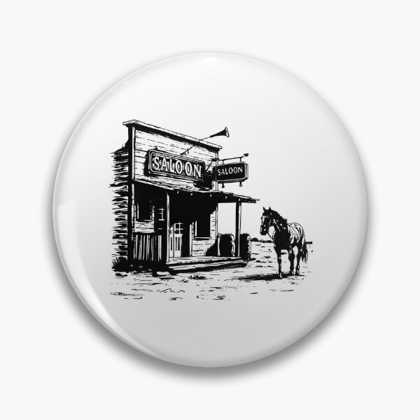 Item preview, Old Western Saloon Illustration – Black and White Wild West Vintage Art designed and sold by inkoutninja.