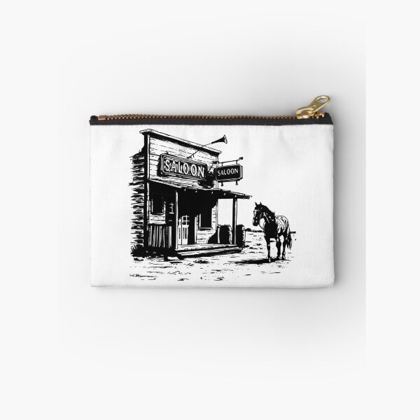Item preview, Old Western Saloon Illustration – Black and White Wild West Vintage Art designed and sold by inkoutninja.