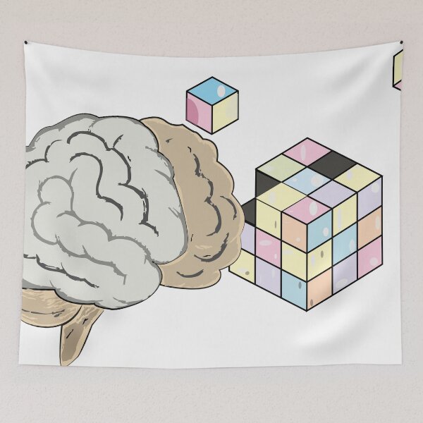 Item preview, Exploding Rubik’s Cube and Brain – Warm Puzzle Power in 3D designed and sold by CheriTanya.