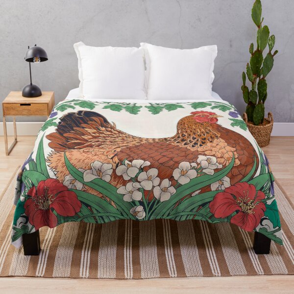 Item preview, William Morris style Hen and Floral Art designed and sold by Tamas Das.