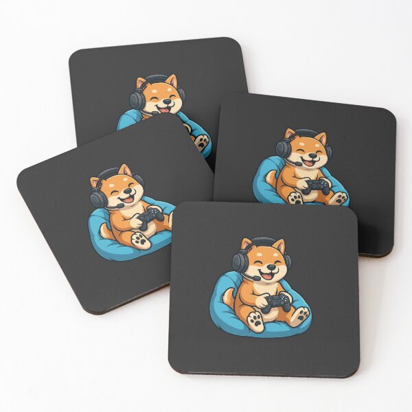 Item preview, Gamer Shiba Inu – Cute Dog with Headset and Controller on Beanbag designed and sold by ColorSplash123.