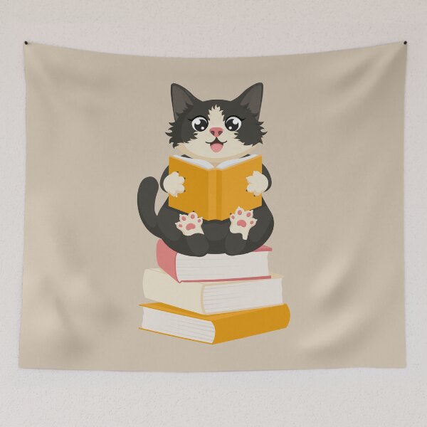 Item preview, Cute Reading Cat for Book Lovers designed and sold by Art-of-Rory.