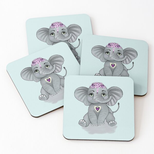 Item preview, Copy of Baby elephant, sitting, smiling, cute, snuggly, princess, cartoon designed and sold by BCessar.