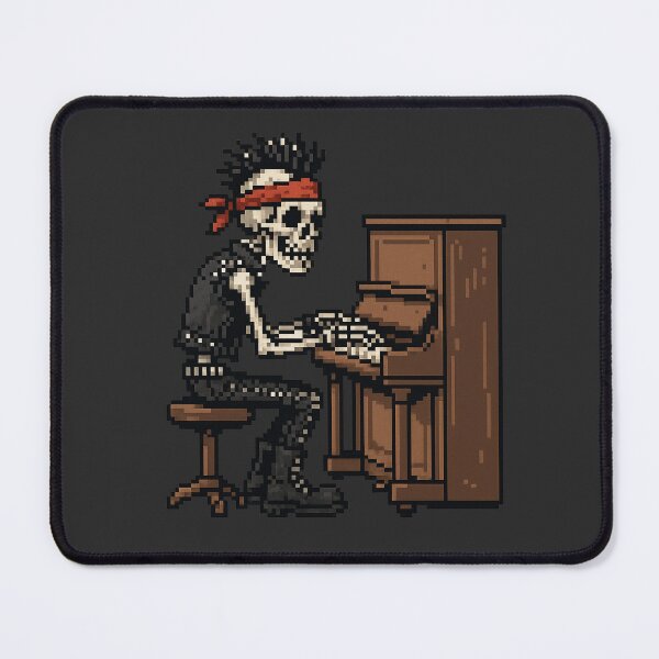 Item preview, Punk Skeleton Playing Piano – Pixel Art Vibes designed and sold by Pumpuy Design.