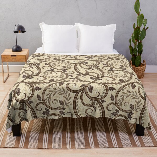 Item preview, Classic Brown Beige Ornate Vine Leaf Seamless Pattern Background. designed and sold by RGShirtWorks.