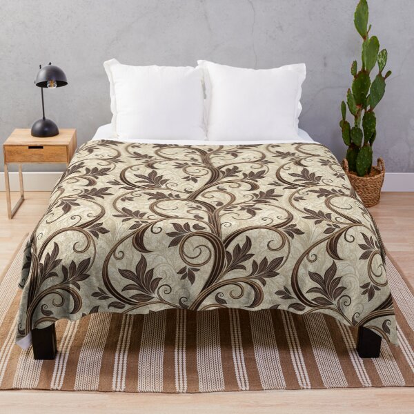 Item preview, Elegant Brown Floral Swirls Seamless Pattern. designed and sold by RGShirtWorks.