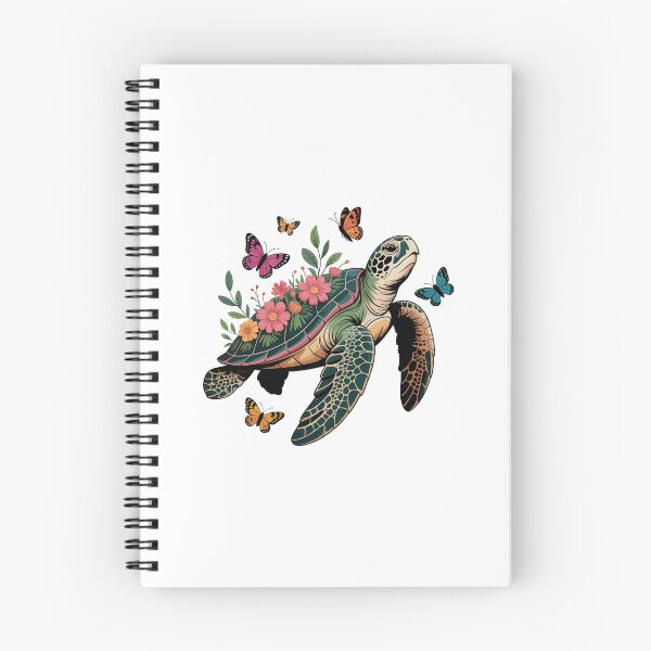 Item preview, Floral Turtle with Butterflies, Cute Sea Turtle Nature Lover Sticker, designed and sold by Aknarin Thika.