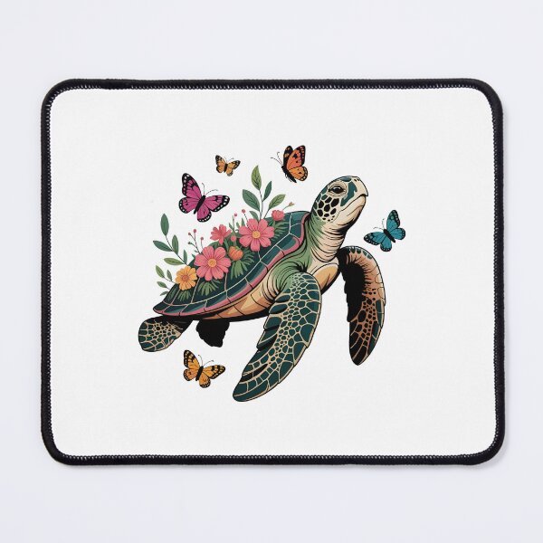 Item preview, Floral Turtle with Butterflies, Cute Sea Turtle Nature Lover Sticker, designed and sold by Aknarin Thika.