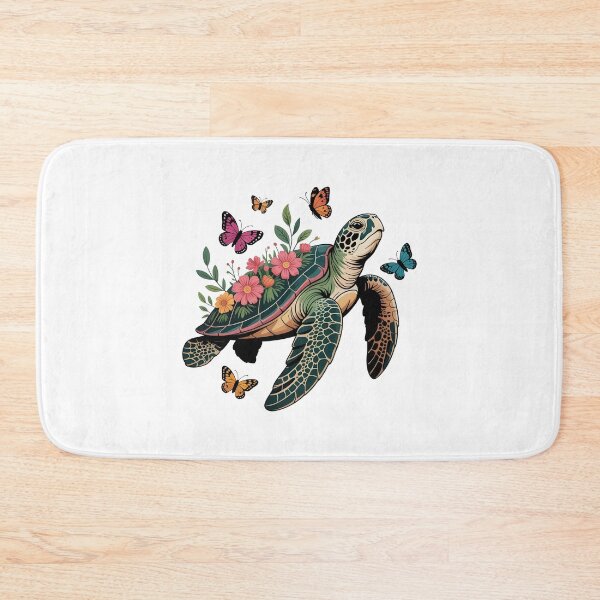 Item preview, Floral Turtle with Butterflies, Cute Sea Turtle Nature Lover Sticker, designed and sold by Aknarin Thika.