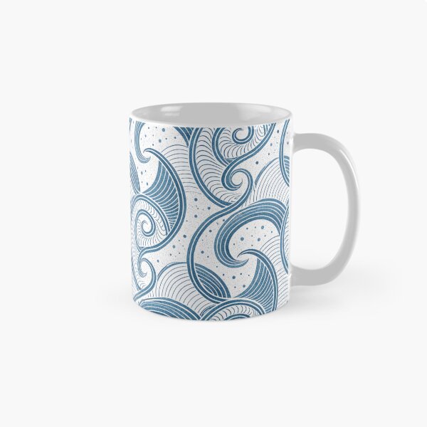 Item preview, Blue Ocean Waves Stylized Seamless Pattern. designed and sold by ML-Media.