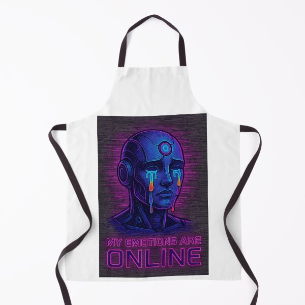 Item preview, My Emotions Are Online – Glitchy Robot Neon Art designed and sold by Khayallab .