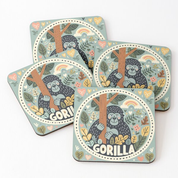 Item preview, Gorilla - Hope for Wildlife Scandinavian Folk Art by heidiannemorris © designed and sold by FOLK ART FUSION by heidiannemorris.