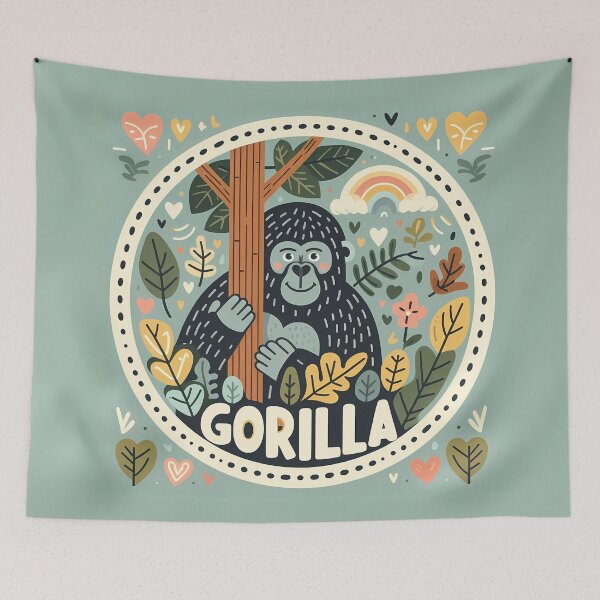 Item preview, Gorilla - Hope for Wildlife Scandinavian Folk Art by heidiannemorris © designed and sold by FOLK ART FUSION by heidiannemorris.