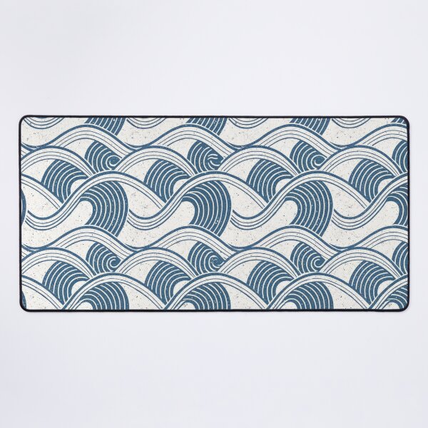 Item preview, Seamless Japanese Style Blue Ocean Waves Pattern with Grunge Texture. designed and sold by ML-Media.