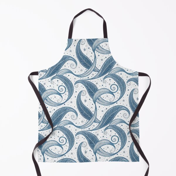 Item preview, Abstract Blue Ornate Swirls and Stars Seamless Pattern. designed and sold by RGShirtWorks.