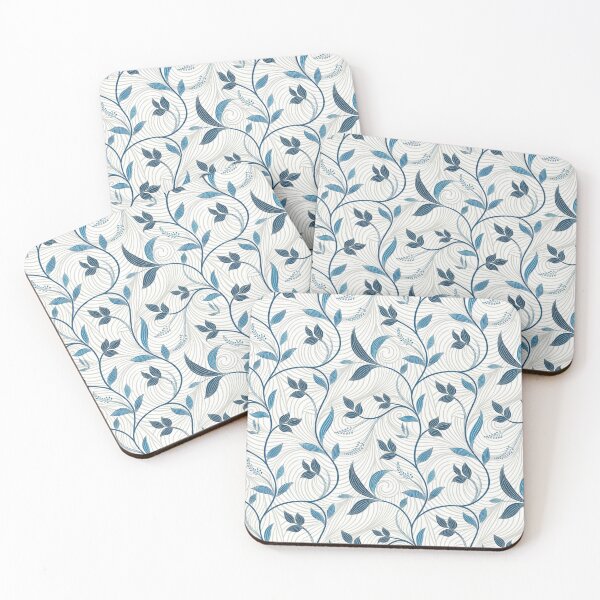 Item preview, Elegant Blue Floral Swirls Seamless Pattern. designed and sold by RGShirtWorks.
