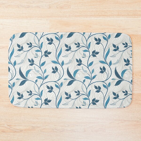 Item preview, Elegant Blue Floral Swirls Seamless Pattern. designed and sold by RGShirtWorks.