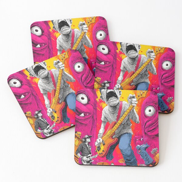 Item preview, Explosive Punk Rock Band Cartoon – Screaming Bassist Chaos Art designed and sold by Art of Ngu.
