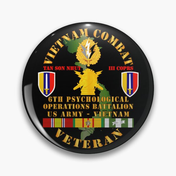 Item preview, Army - Vietnam Combat Vet - 6th PSYOPS Bn - USARV w VN SVC designed and sold by Military Insignia Products.