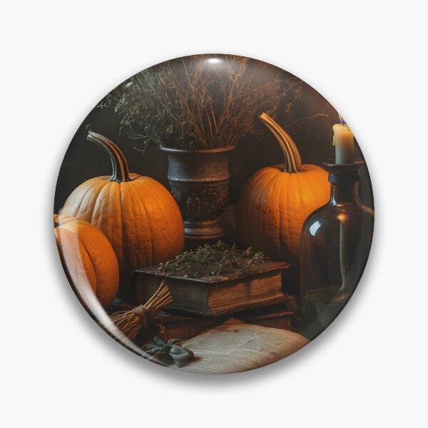 Item preview, Pumpkin Still Life – Vintage Halloween Book & Candle Scene designed and sold by LaLi-Designs.