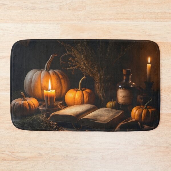Item preview, Pumpkin Still Life – Vintage Halloween Book & Candle Scene designed and sold by LaLi-Designs.