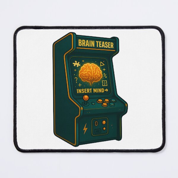 Item preview, Brain Teaser 3000 Arcade – Retro Puzzle Gamer Brain designed and sold by Papurica.