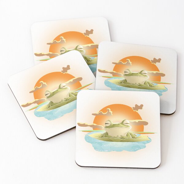 Item preview, Zen Frog at Sunset – Stillness Art Poster / Calm Graphic Tee designed and sold by OskArt design.